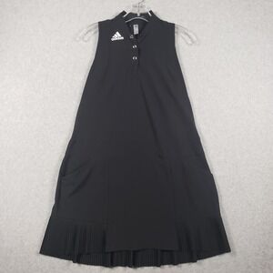 Adidas Womens Golf Dress Primegreen Large Black Pleated Sleeveless Sporty L